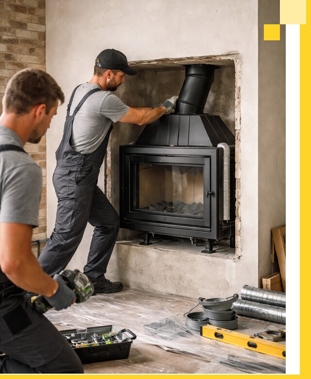 Установка каминных топок в Мелеузе: монтаж, подключение