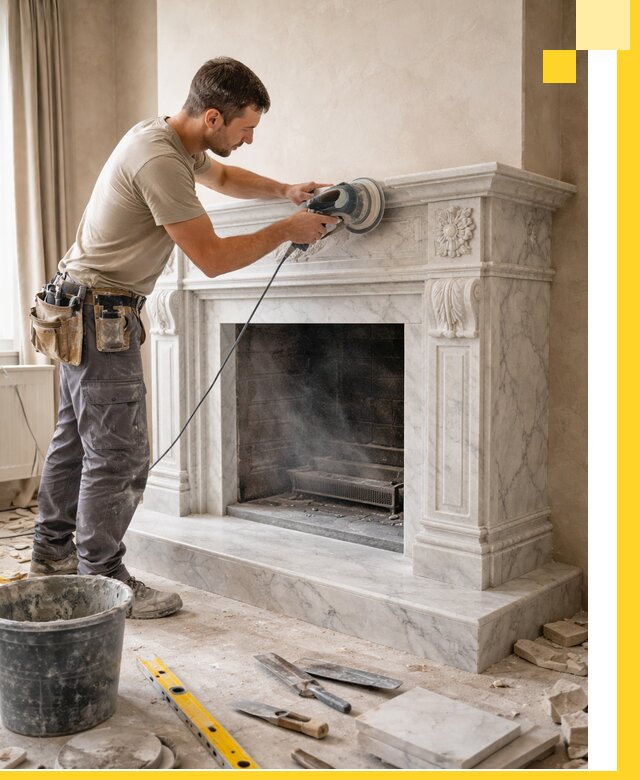 Изготовление и установка мраморных каминов в Мелеузе под ключ