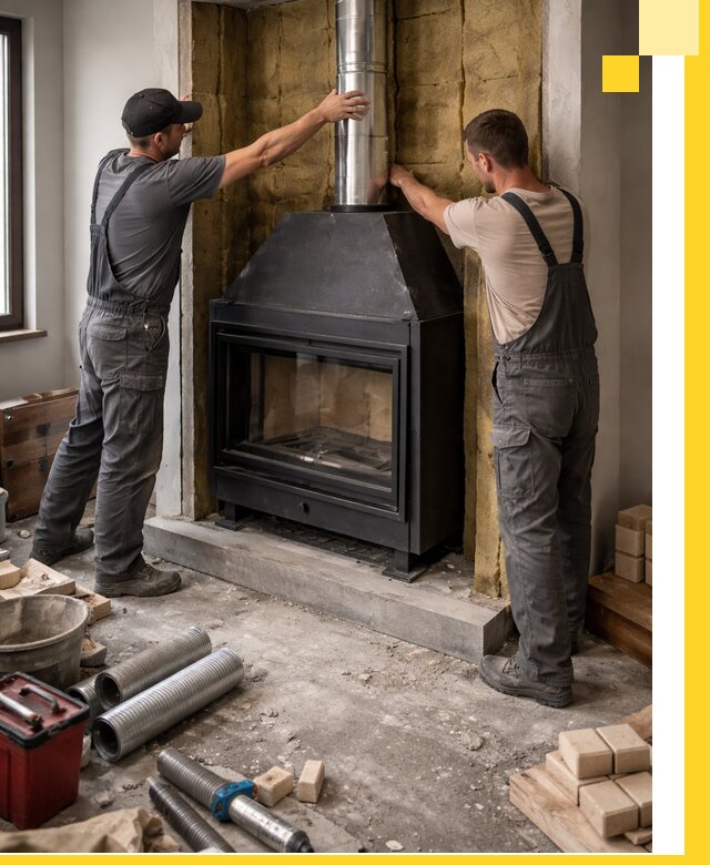 Изготовление и монтаж закрытых каминов в Мелеузе под ключ