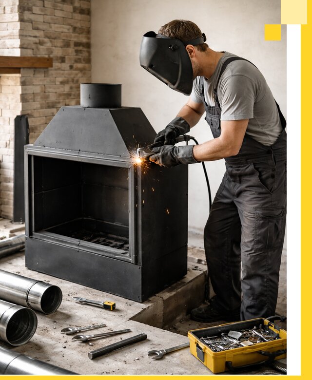 Продажа и установка металлических каминов в Мелеузе под ключ