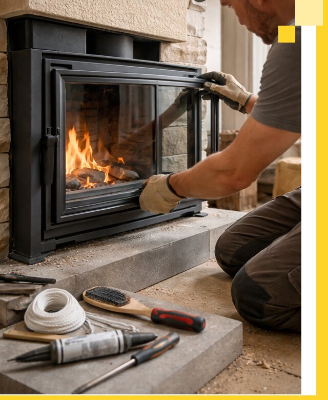 Производство, монтаж и доставка каминов со стеклом в Мелеузе