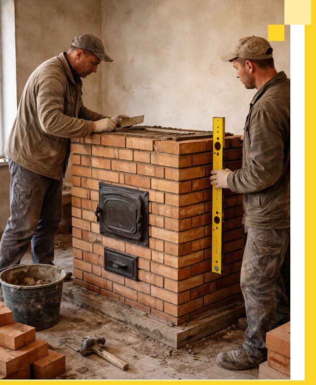 Отопительные печи под ключ в Мелеузе, установка и сборка