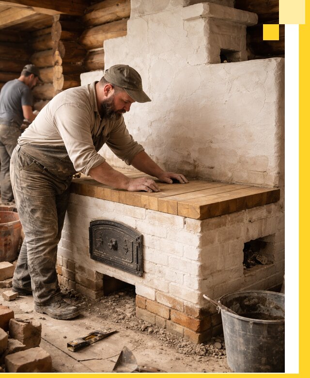 Проектирование и установка русской печи с лежанкой в Мелеузе