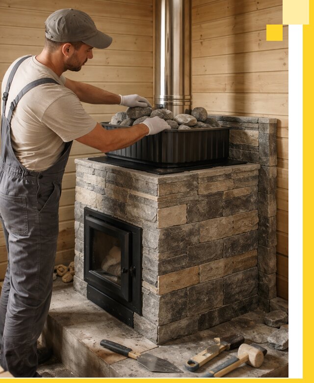 Печи для парной в Мелеузе, производство, монтаж и обслуживание