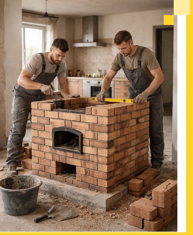 Установка и монтаж печей в частном доме в Мелеузе под ключ