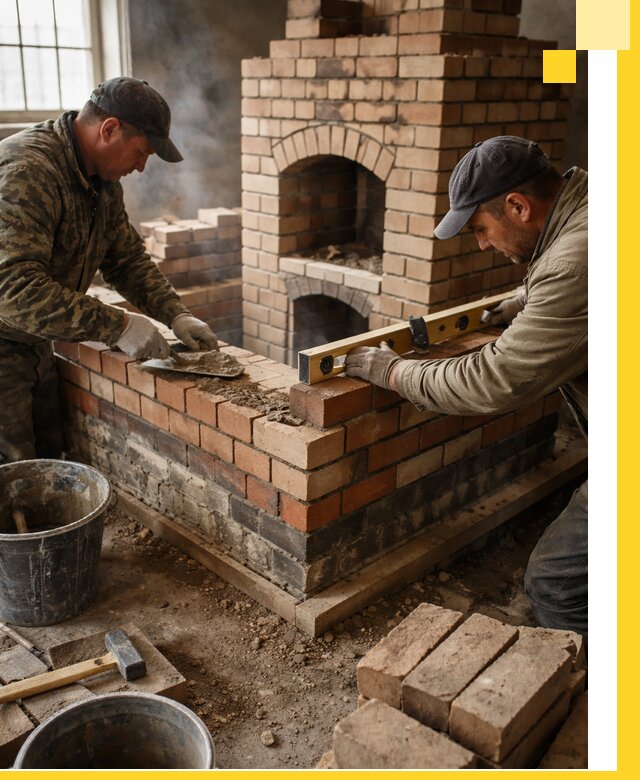 Изготовление и монтаж печей и каминов из кирпича в Мелеузе