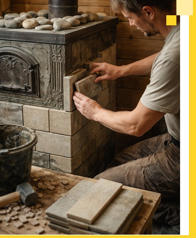 Облицовка банных печей в Мелеузе профессиональная отделка