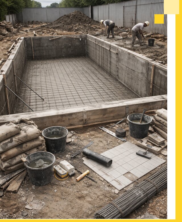 Строительство бассейнов под ключ в Мелеузе, дизайн и монтаж