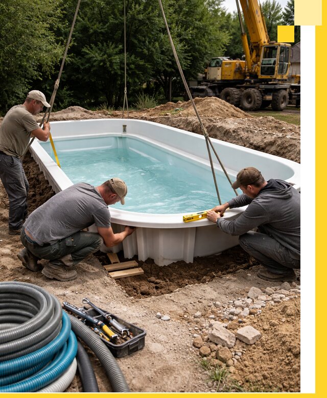 Установка и монтаж композитных бассейнов под ключ в Мелеузе