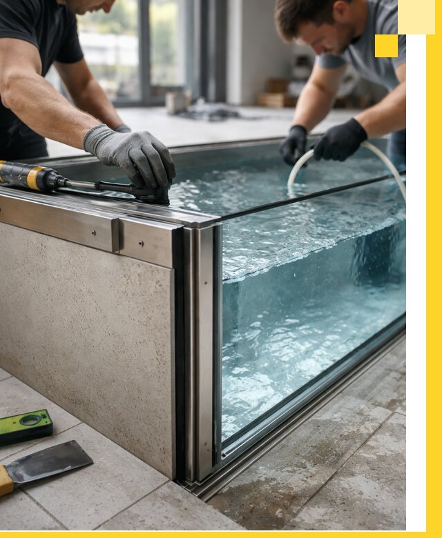 Проектирование и монтаж стеклянных бассейнов в Мелеузе