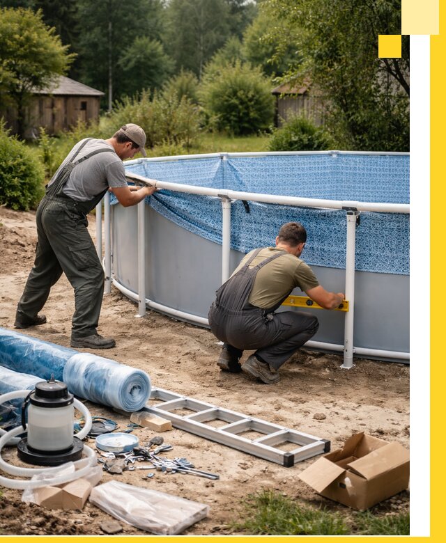 Установка и монтаж каркасных бассейнов в Мелеузе под ключ