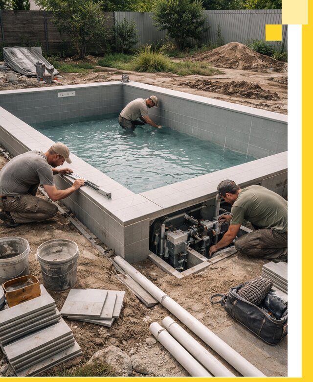 Строительство и монтаж бассейнов для дачи под ключ в Мелеузе