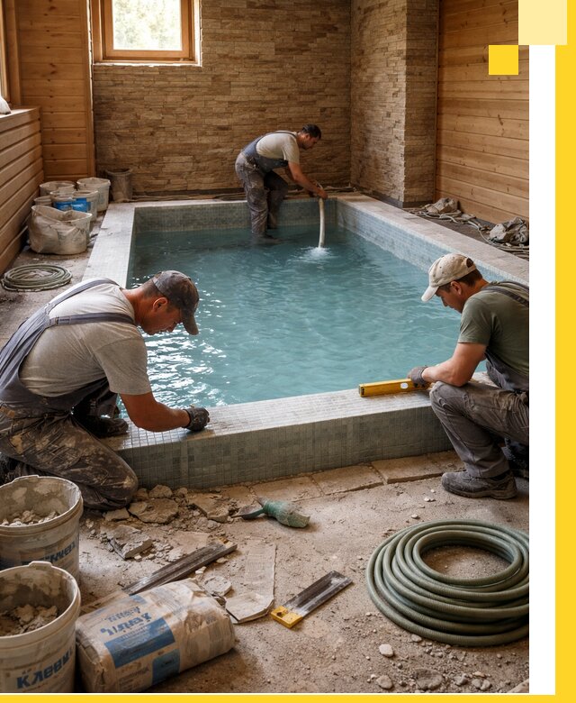 Проектирование и строительство бассейнов для бани в Мелеузе