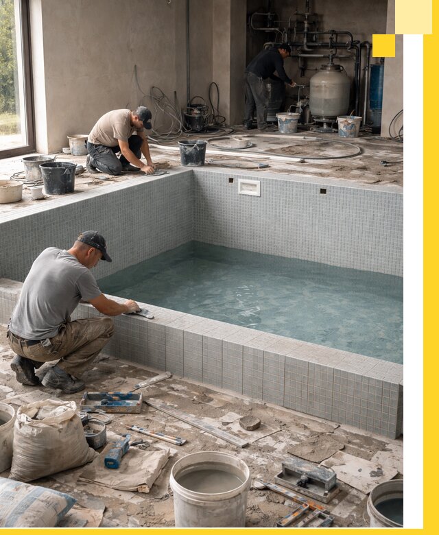 Строительство и монтаж бассейнов в помещении в Мелеузе