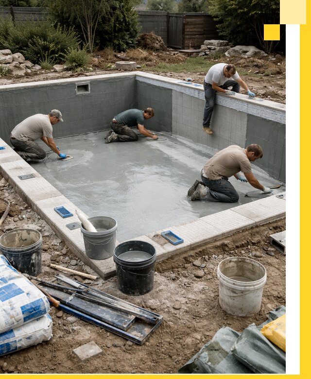 Изготовление и монтаж чаши бассейна под ключ в Мелеузе