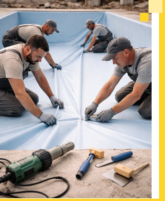 ПВХ пленка для бассейнов с монтажом и гарантией в Мелеузе