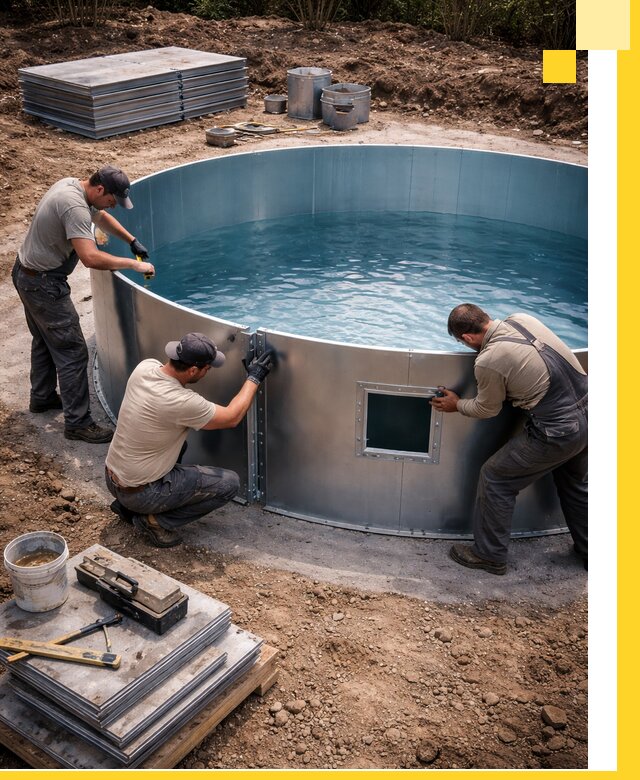 Круглые бассейны под ключ в Мелеузе проектирование и монтаж