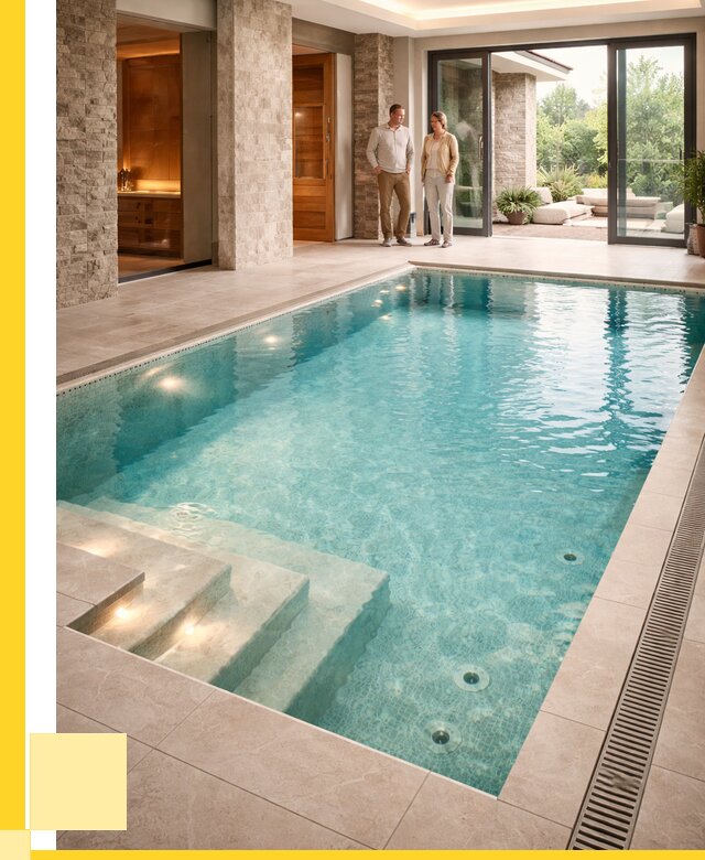 Бассейн во дворе в Мелеузе: проект, отделка от 1227480 р. | ЭриданМлз