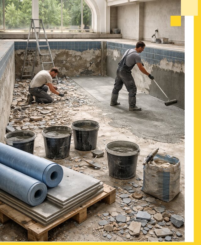 Реконструкция бассейнов в Мелеузе: ремонт, гидроизоляция