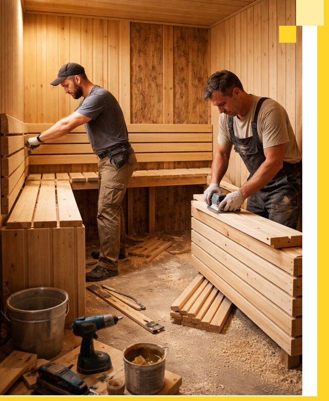 Профессиональный комплексный ремонт саун под ключ в Мелеузе