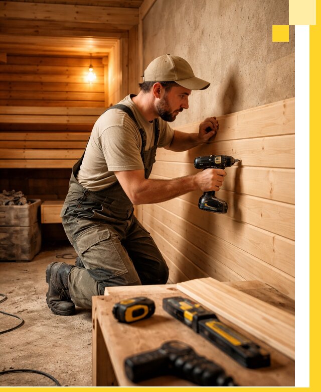 Профессиональная внутренняя отделка бани в Мелеузе под ключ