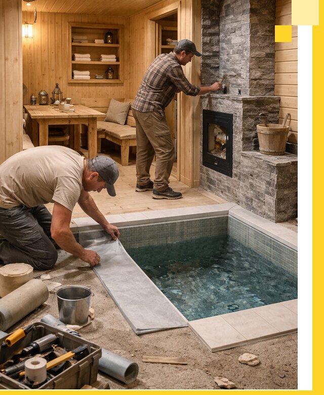 Строительство бань с комнатой отдыха под ключ в Мелеузе