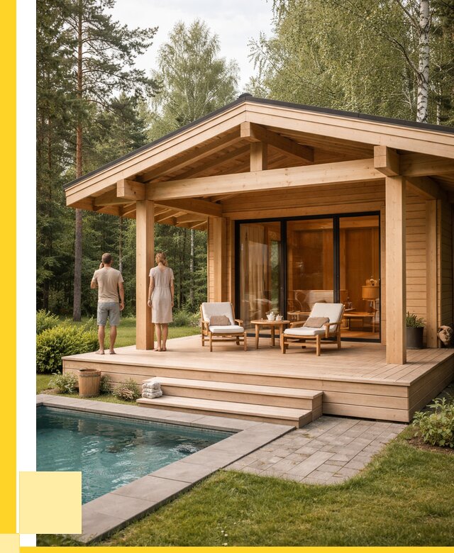 Бани с террасой под ключ в Мелеузе от 613740 р. | ЭриданМлз