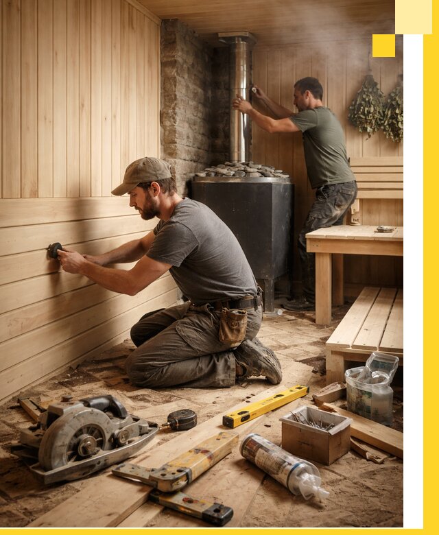 Полное строительство и оснащение парных под ключ в Мелеузе