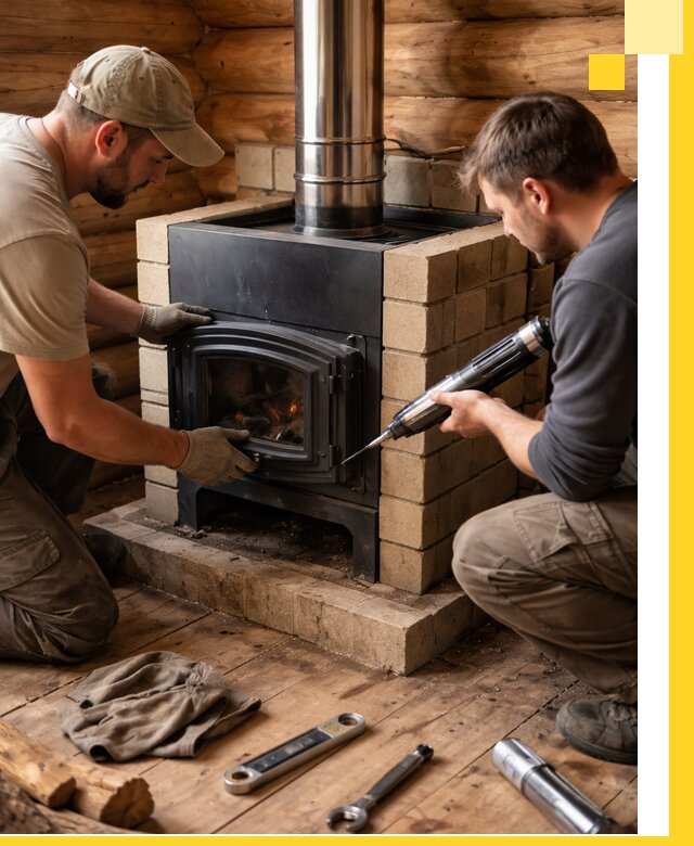 Монтаж и установка печи в бане под ключ с гарантией в Мелеузе