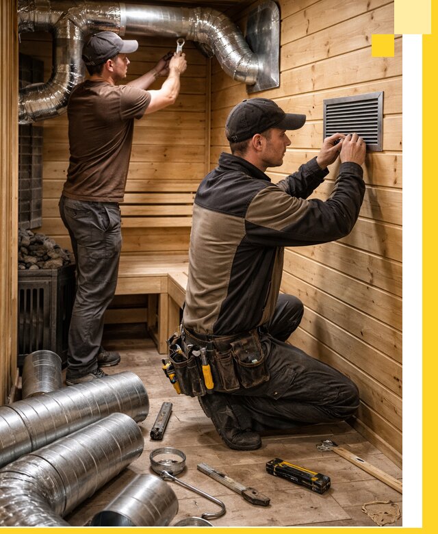 Проектирование и монтаж вентиляции бани в Мелеузе под ключ