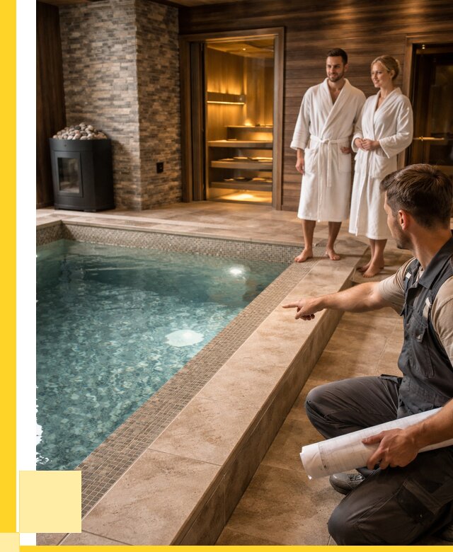 Проект бани с бассейном под ключ в Мелеузе от 66489 р. | ЭриданМлз