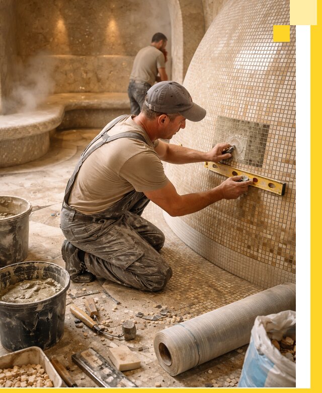 Хамам под ключ в Мелеузе: проектирование, строительство, отделка