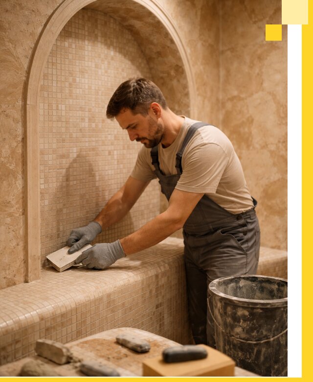 Профессиональная отделка хамамов с мозаикой под ключ в Мелеузе