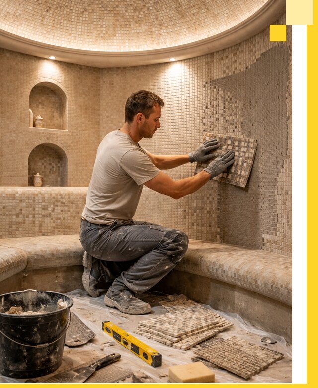 Устройство и монтаж домашнего хамама под ключ в Мелеузе