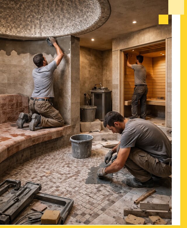 Проект и строительство хамама бани и сауны под ключ в Мелеузе