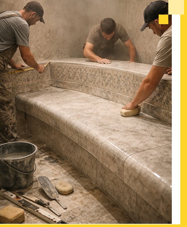 Изготовление и установка сидений для хамама в Мелеузе